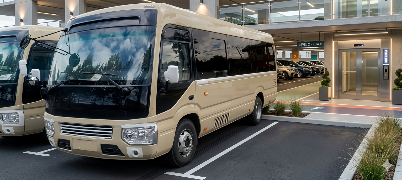 Executive 30-seater coaster for delegate and staff transport