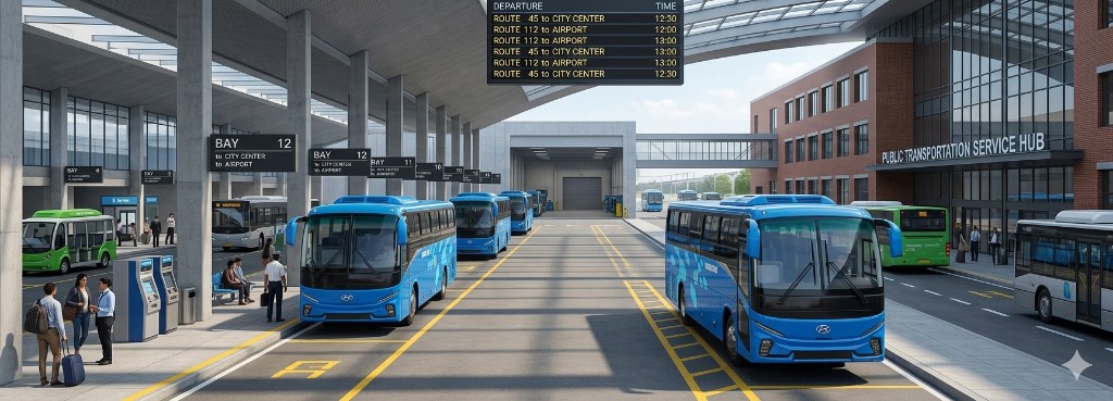 Fleet service hub with EV charging and secure storage infrastructure